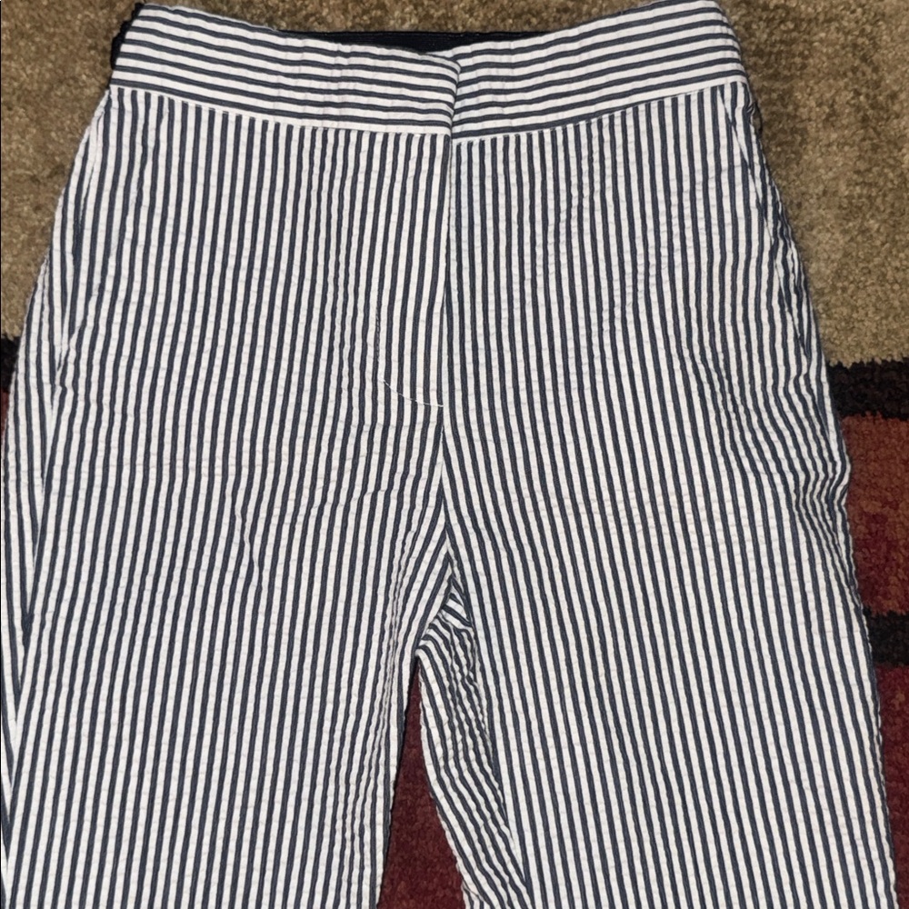 Women’s ZARA‎ blue stripped casual / dress pants - Picture 2 of 8